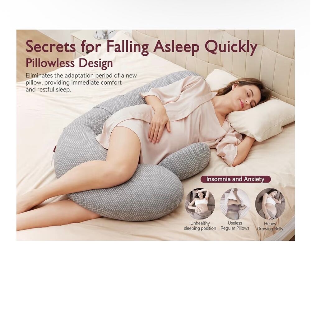 Momcozy Pregnancy Pillow, Original F Shaped Maternity Pillow for Pregnant Women - Picture 3 of 8